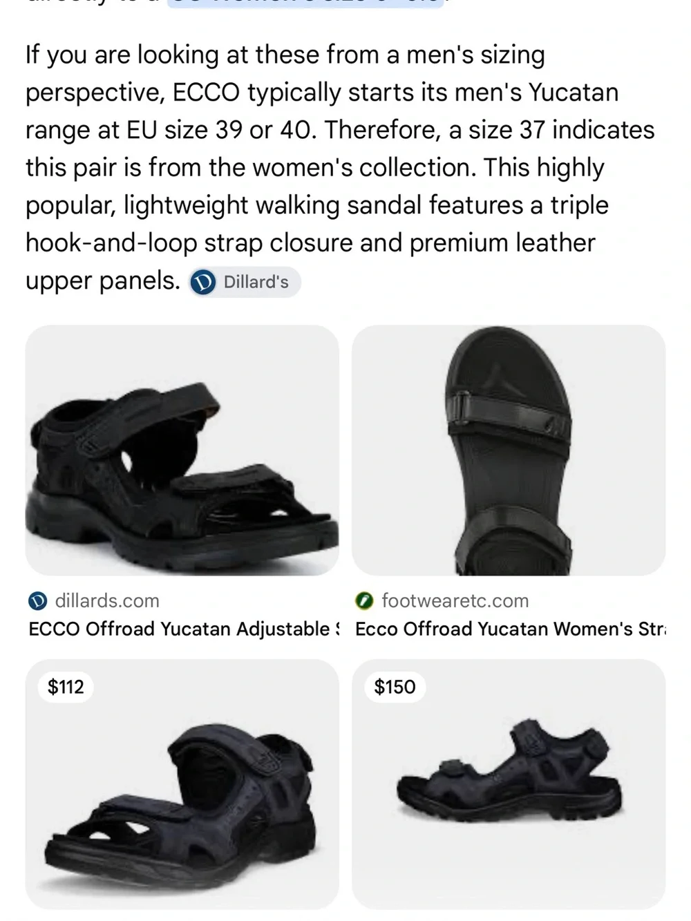 Women’s Yucatan Ecco Black Adjustable Leather Sport Sandals